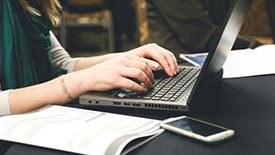 woman on computer