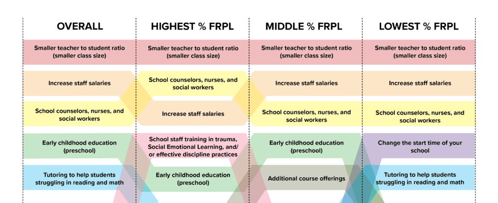 Chart of priorities by socioeconomic status