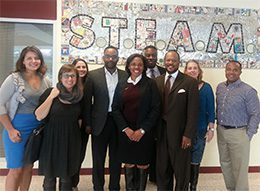 The Seattle team in tours a school in Baltimore.