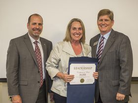 From Left: WASA 110 President Larry Francois, Kelly Munn, and Issaquah School District Superintendent, Ron Thiele