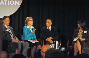 Our rockstar panelists (l-r): Will Sarett, Dr. Amy Morrison Goings, Mike Sotelo and moderator Colleen McAleer