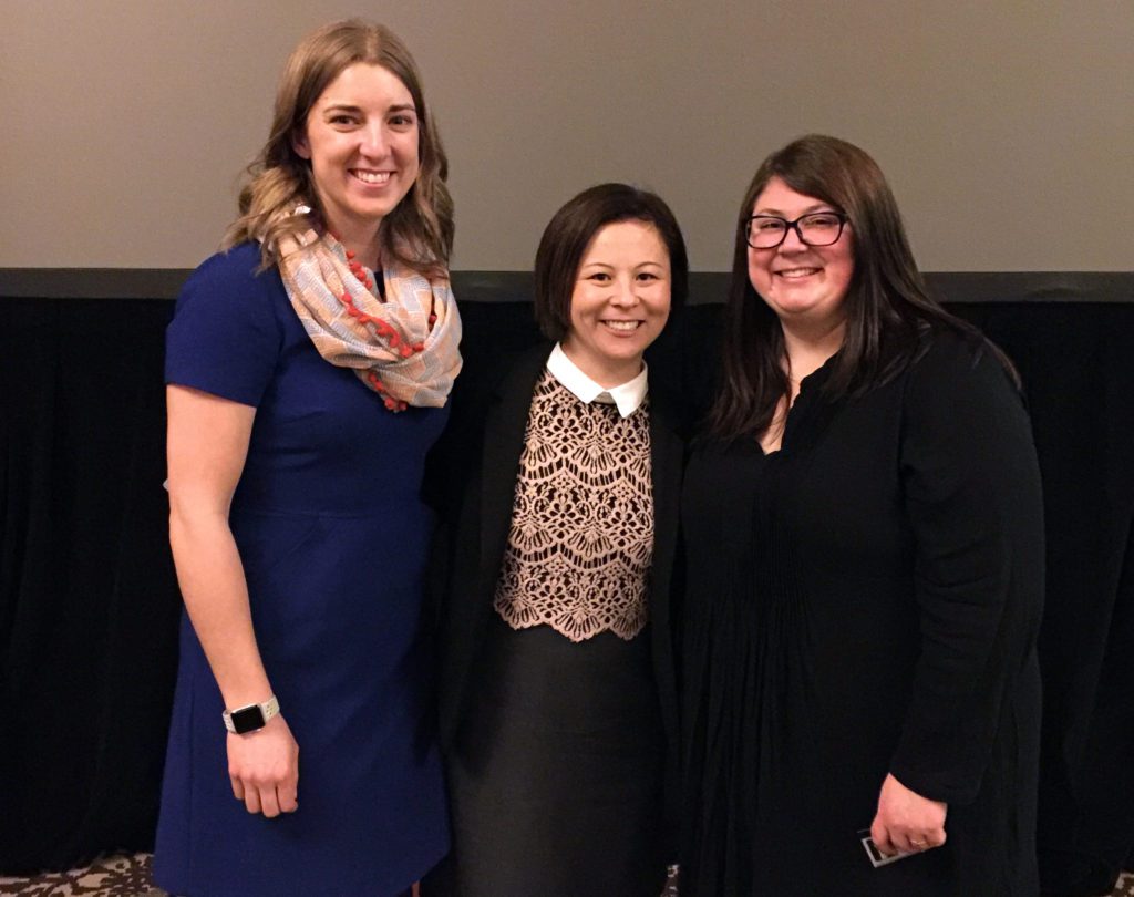 League of Education Voters 2017 Annual Breakfast - 2017 Washington state Teacher of the Year Camille Jones (L) and Regional Teachers of the Year Elizabeth Loftus and Kendra Yamamoto