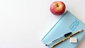 Teacher planner with apple